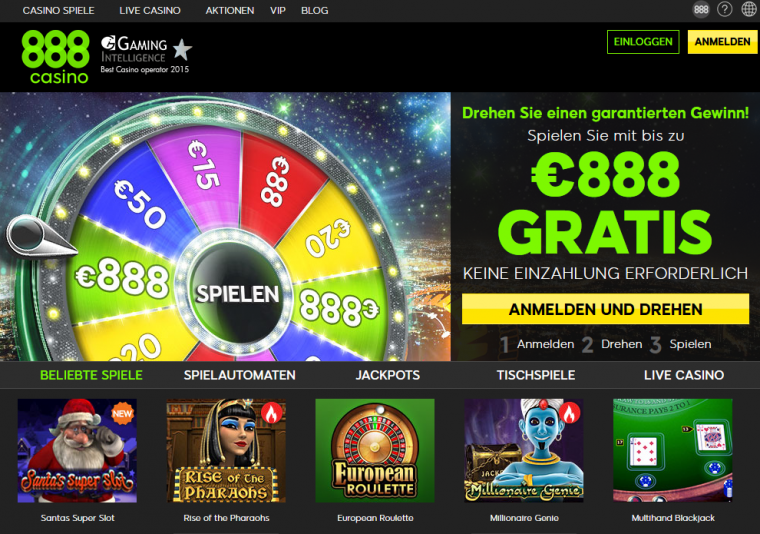 888 Casino Webauftritt