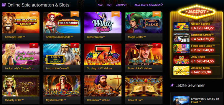 StarGames Spielangebot