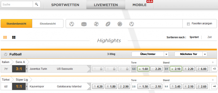 Bet3000 Live-Wetten