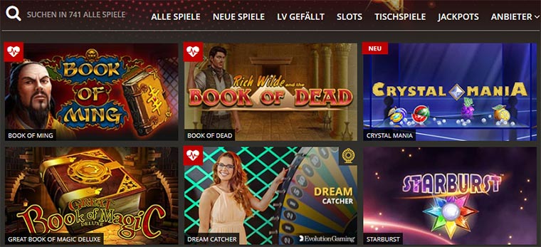 LVBet Casino Spielangebot