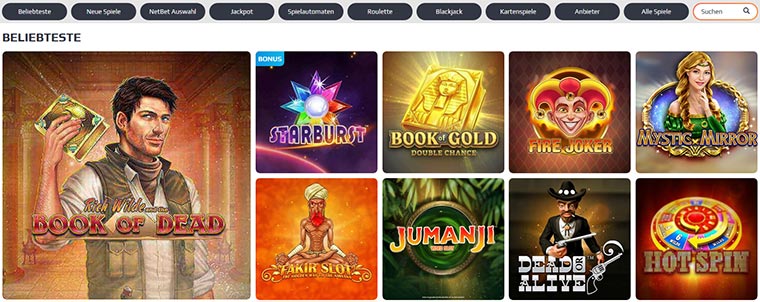 NetBet Casino Spielangebot